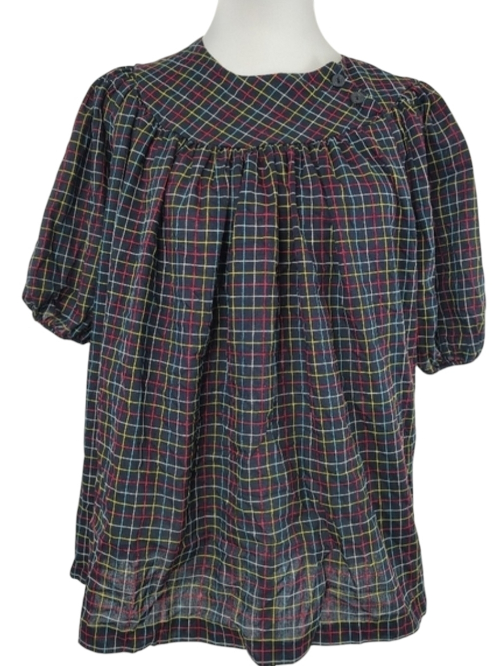 Vintage 70s All Yours Women's Multicolored Geometric Plus Size Top Size 40
